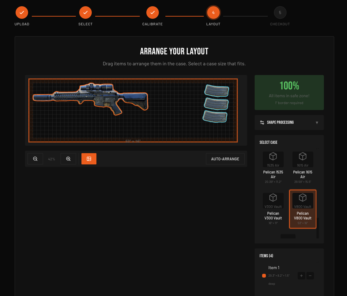 Preview step - See how your items will fit